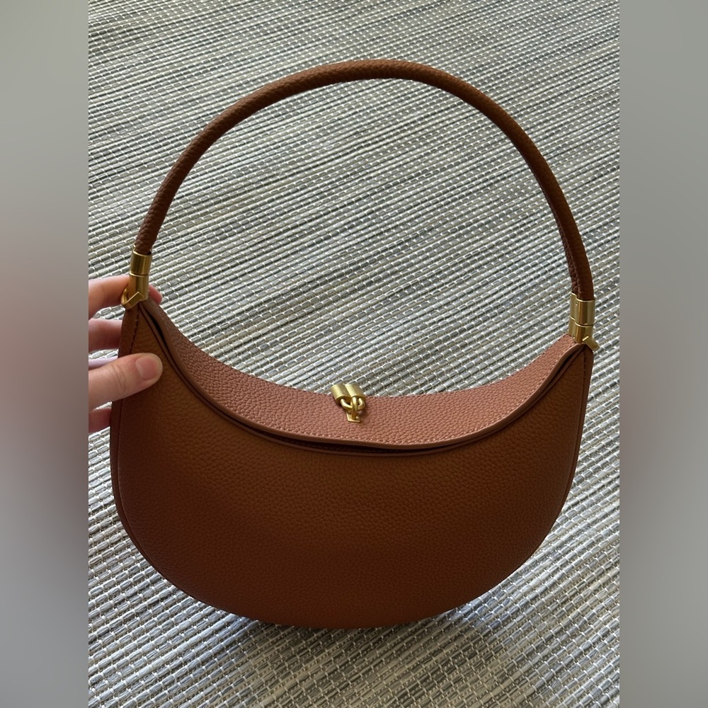 Elegant Brown Leather Luna Bag